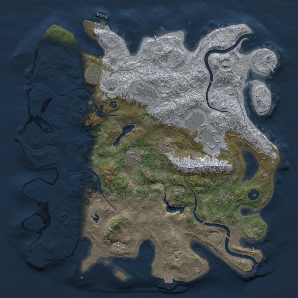 Rust Map: Procedural Map, Size: 4000, Seed: 273171322, 11 Monuments