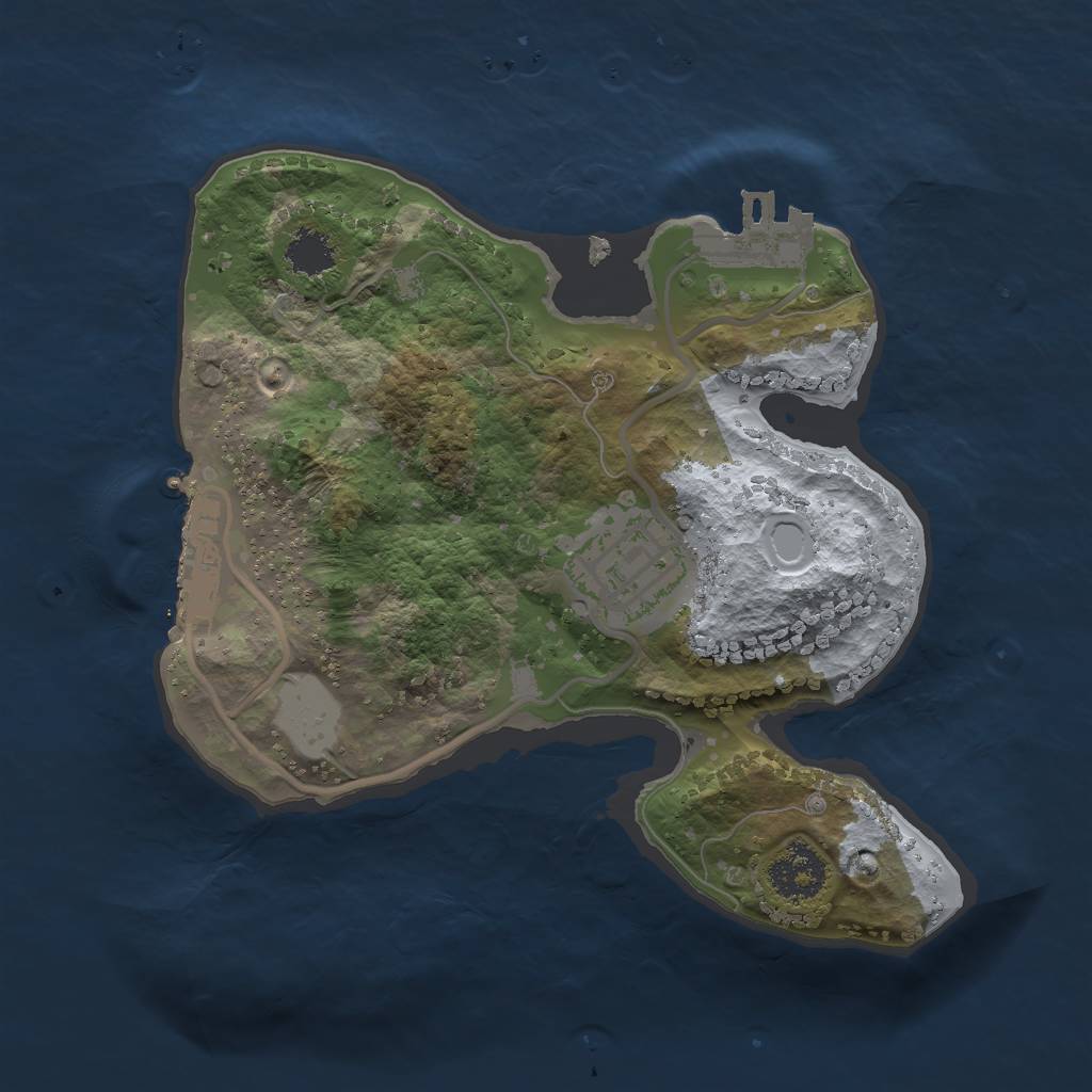 Rust Map: Procedural Map, Size: 2000, Seed: 173423542, 6 Monuments