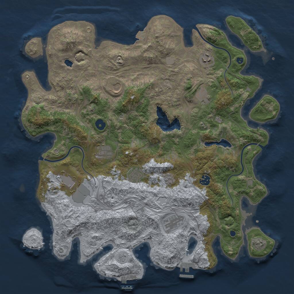 Rust Map: Procedural Map, Size: 4250, Seed: 1462443091, 15 Monuments