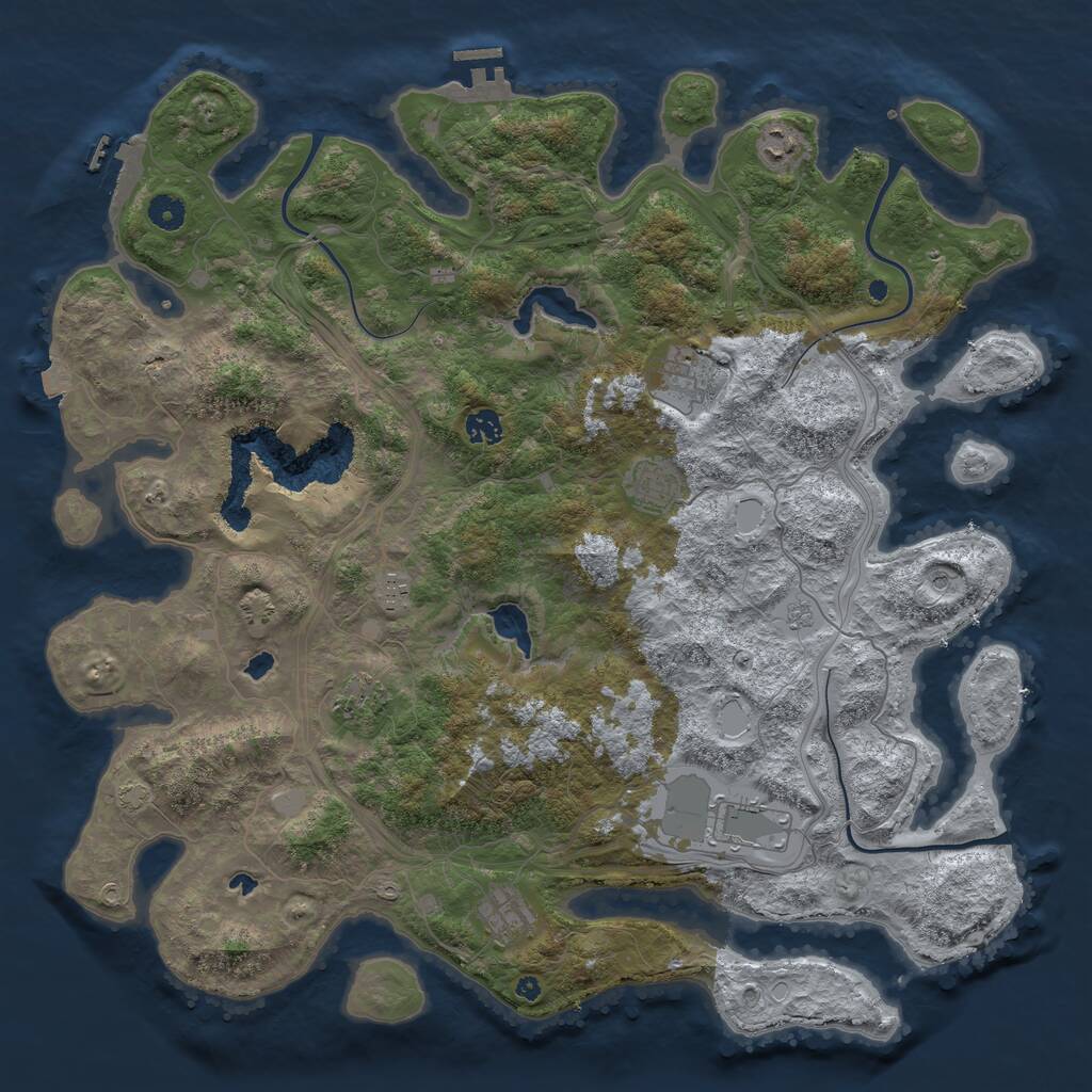 Rust Map: Procedural Map, Size: 4500, Seed: 20093, 14 Monuments