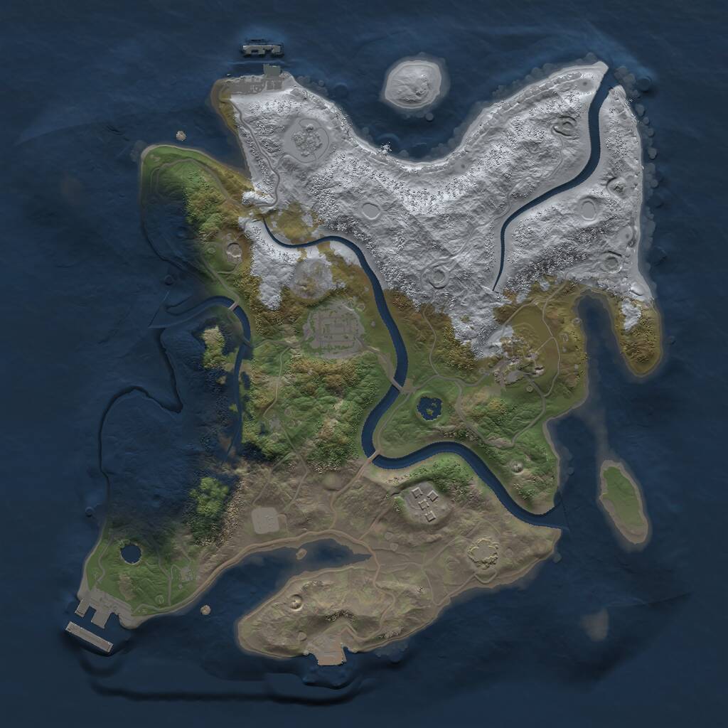 Rust Map: Procedural Map, Size: 3000, Seed: 31855, 9 Monuments