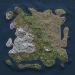 Thumbnail Rust Map: Procedural Map, Size: 3500, Seed: 1685914515, 16 Monuments