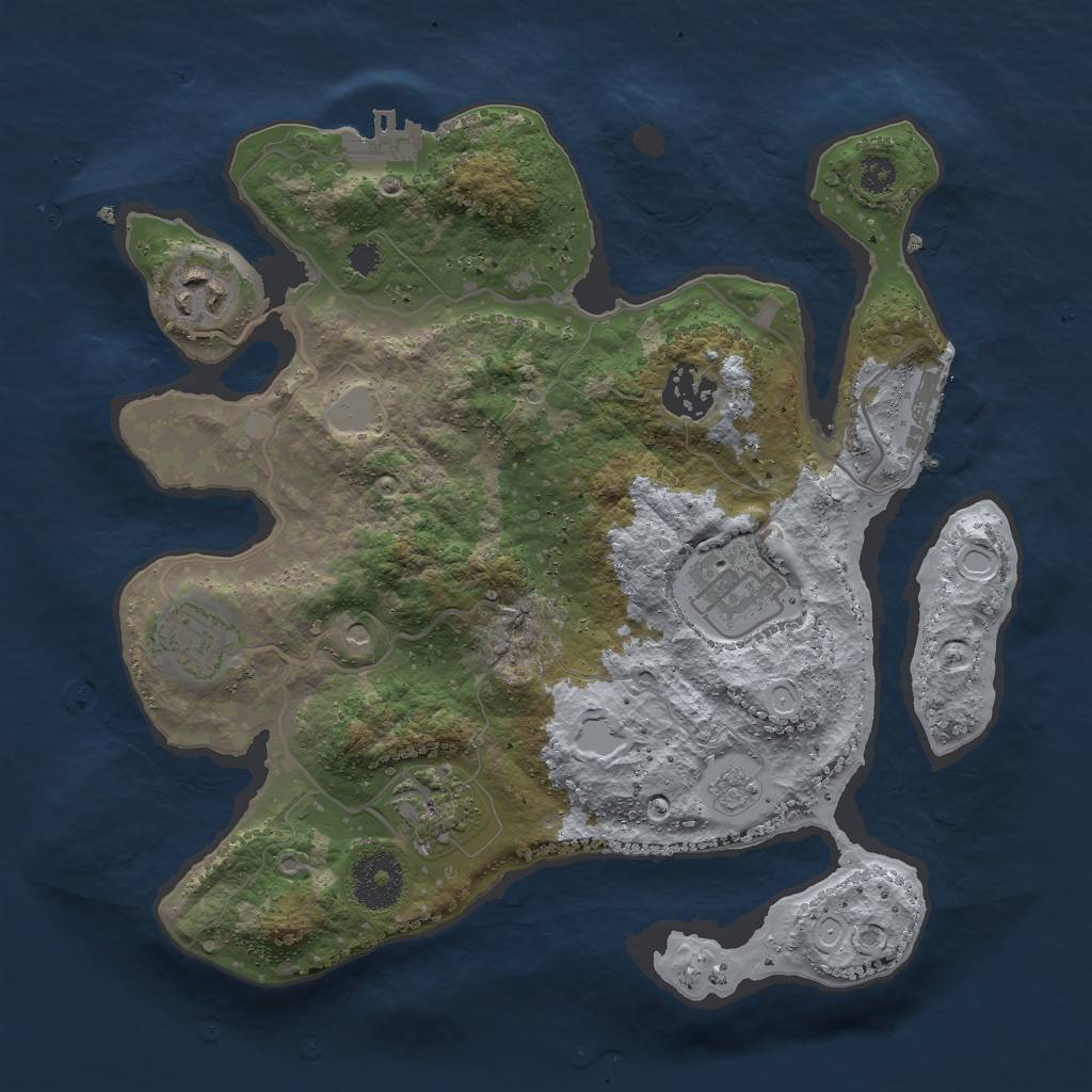 Rust Map: Procedural Map, Size: 3000, Seed: 27680, 12 Monuments