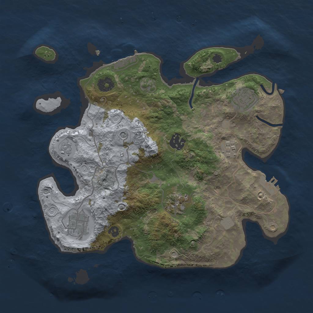Rust Map: Procedural Map, Size: 3000, Seed: 1613535509, 12 Monuments