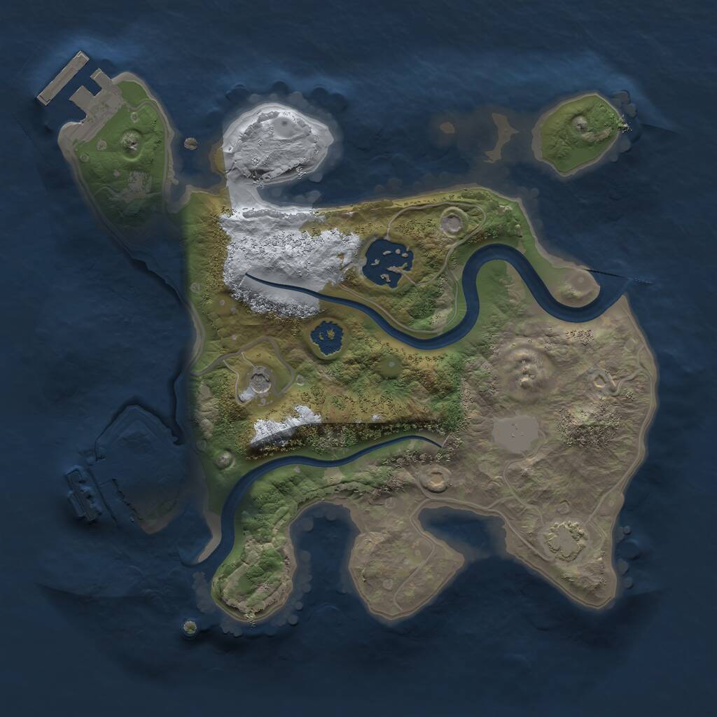 Rust Map: Procedural Map, Size: 2250, Seed: 123456789, 6 Monuments