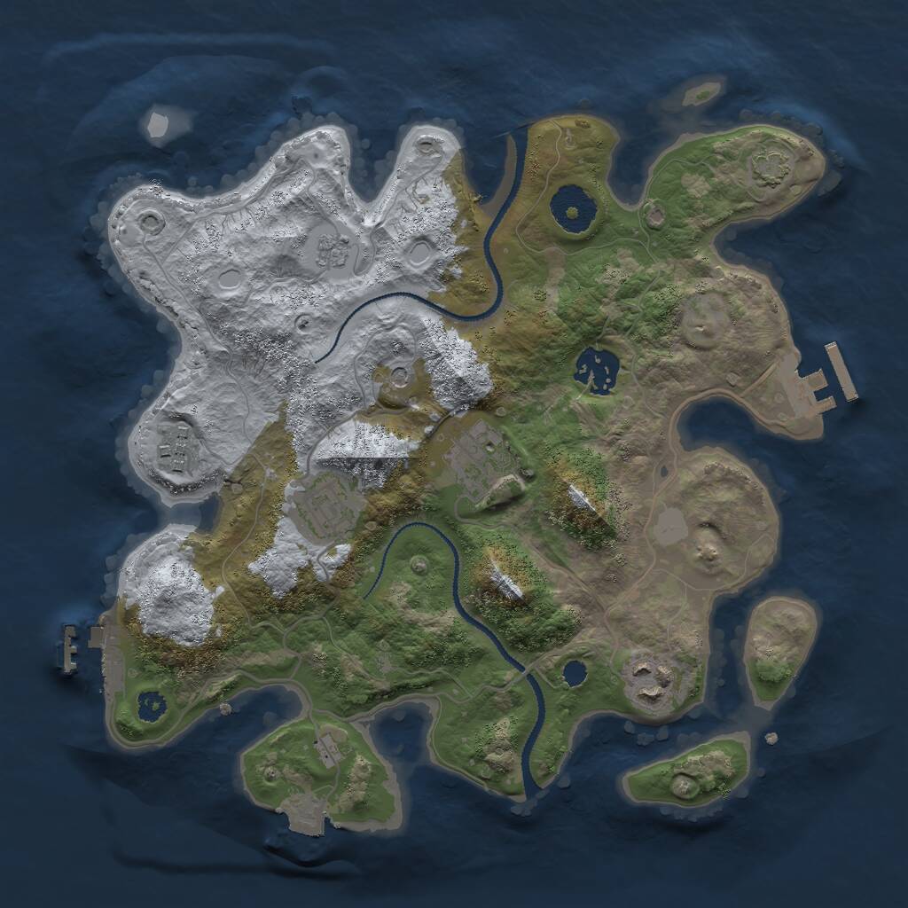 Rust Map: Procedural Map, Size: 3000, Seed: 496693159, 11 Monuments