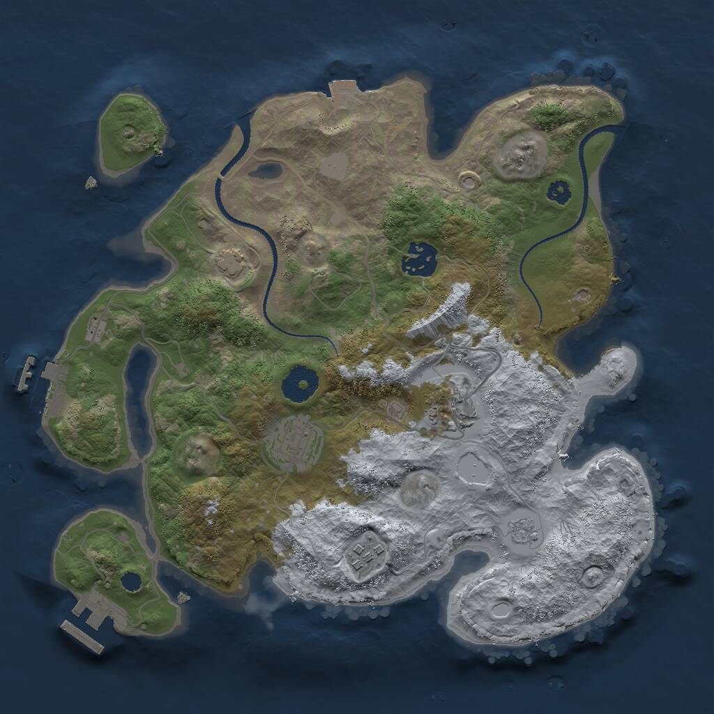 Rust Map: Procedural Map, Size: 3000, Seed: 6823, 9 Monuments