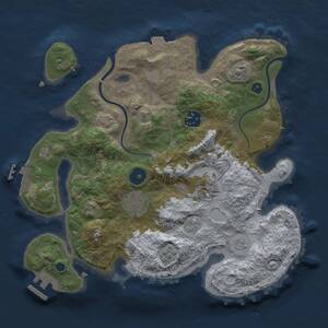 Thumbnail Rust Map: Procedural Map, Size: 3000, Seed: 6823, 9 Monuments