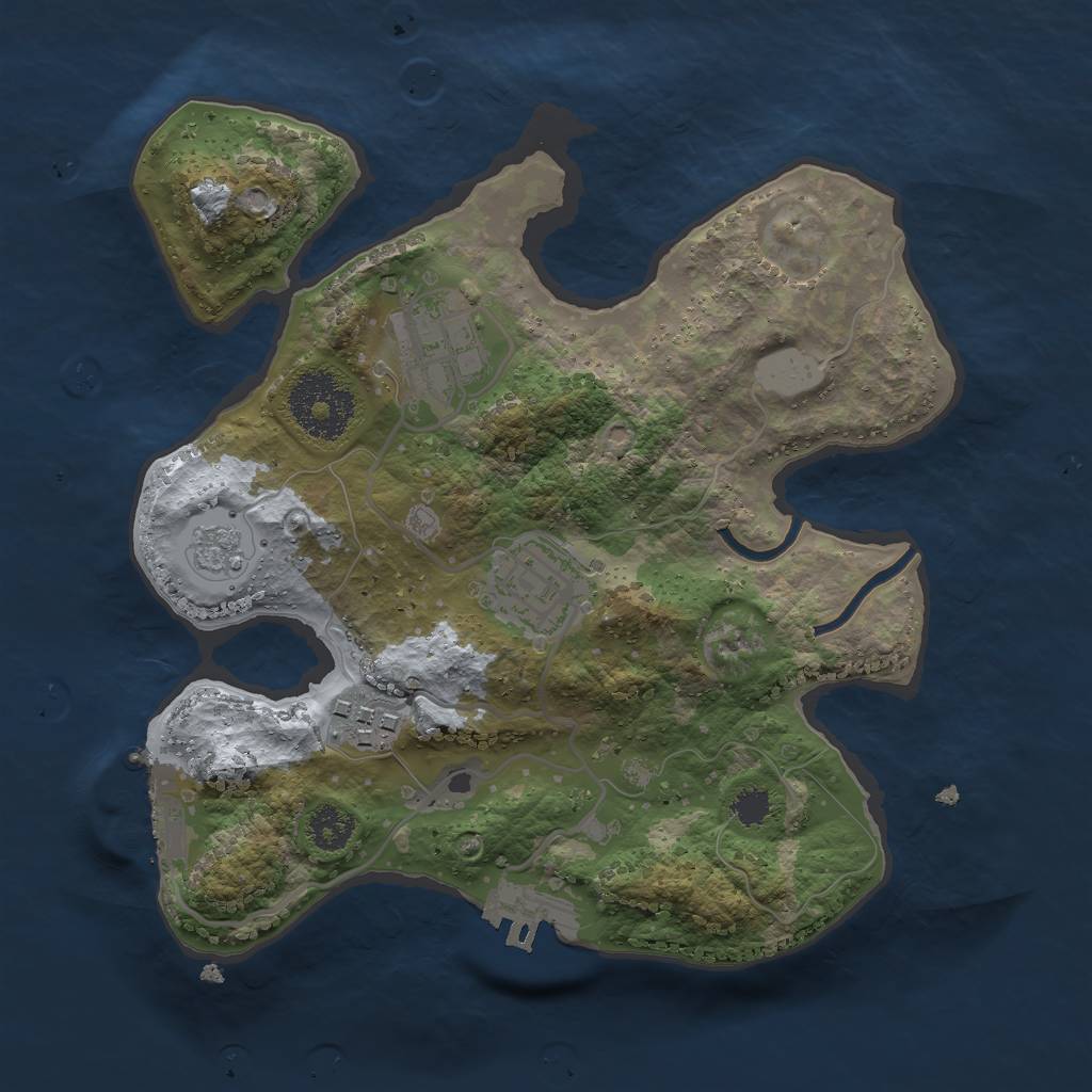 Rust Map: Procedural Map, Size: 2500, Seed: 110864333, 9 Monuments