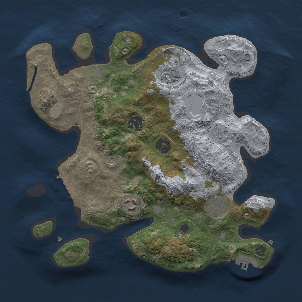 Rust Map: Procedural Map, Size: 3000, Seed: 28736, 11 Monuments