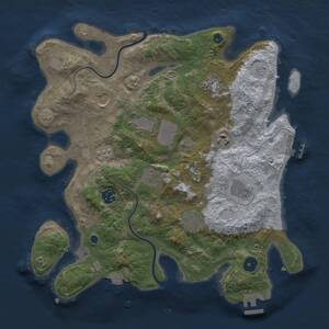 Thumbnail Rust Map: Procedural Map, Size: 3500, Seed: 82385, 15 Monuments