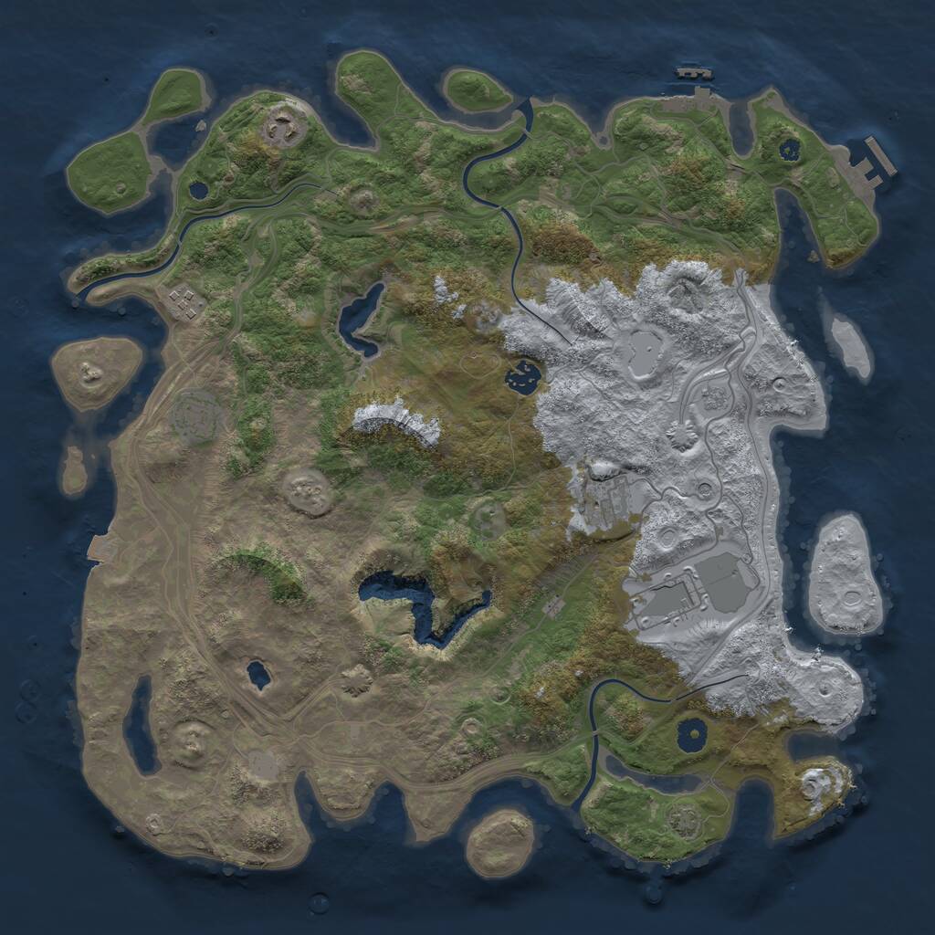 Rust Map: Procedural Map, Size: 4250, Seed: 10267, 12 Monuments