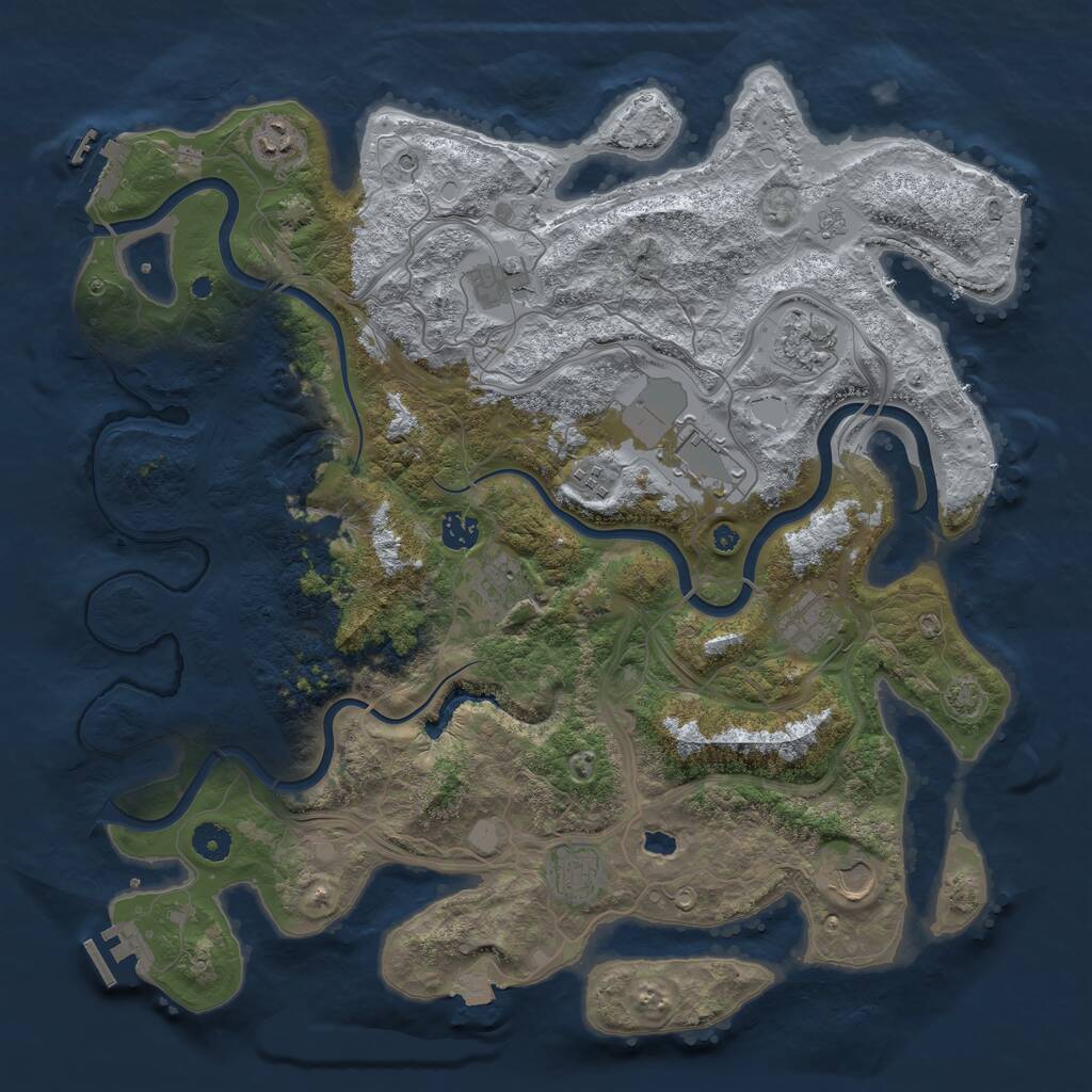 Rust Map: Procedural Map, Size: 4250, Seed: 1816277448, 16 Monuments