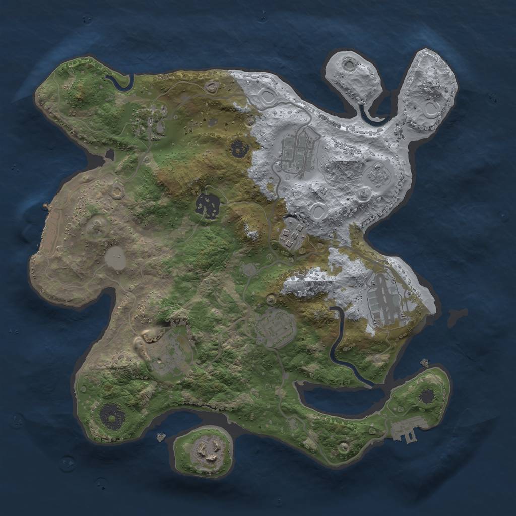 Rust Map: Procedural Map, Size: 3000, Seed: 16934, 14 Monuments