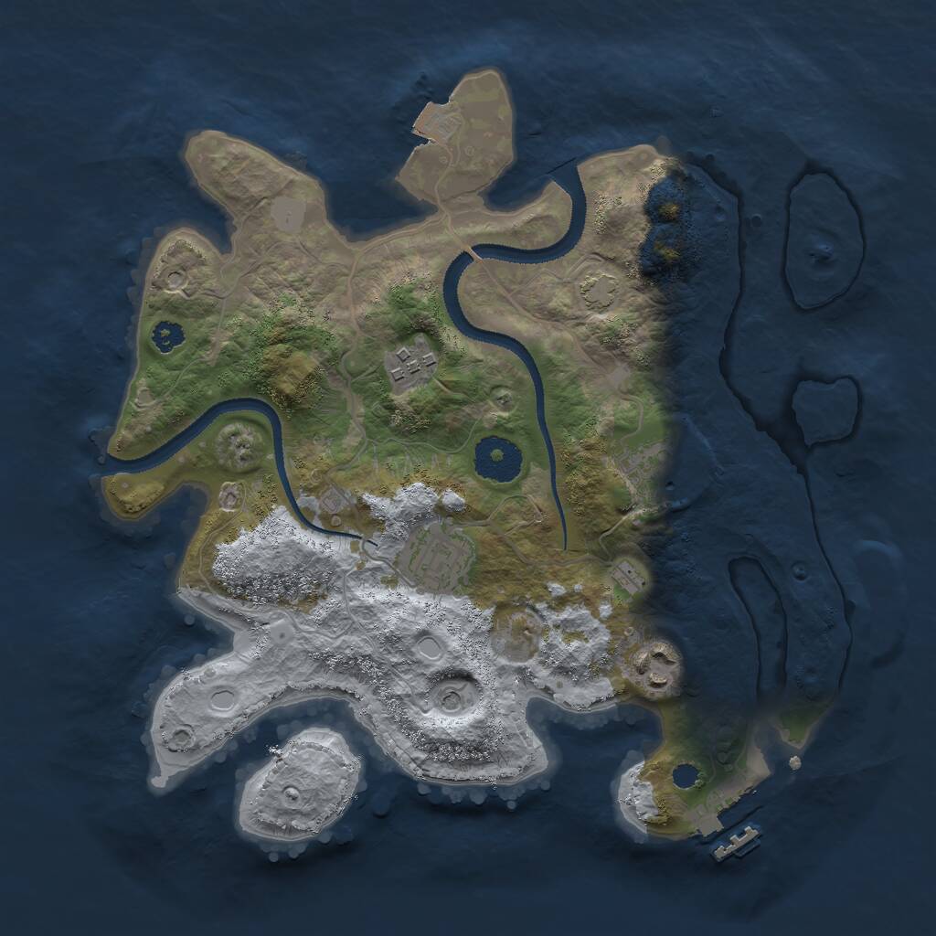 Rust Map: Procedural Map, Size: 3000, Seed: 27610, 8 Monuments