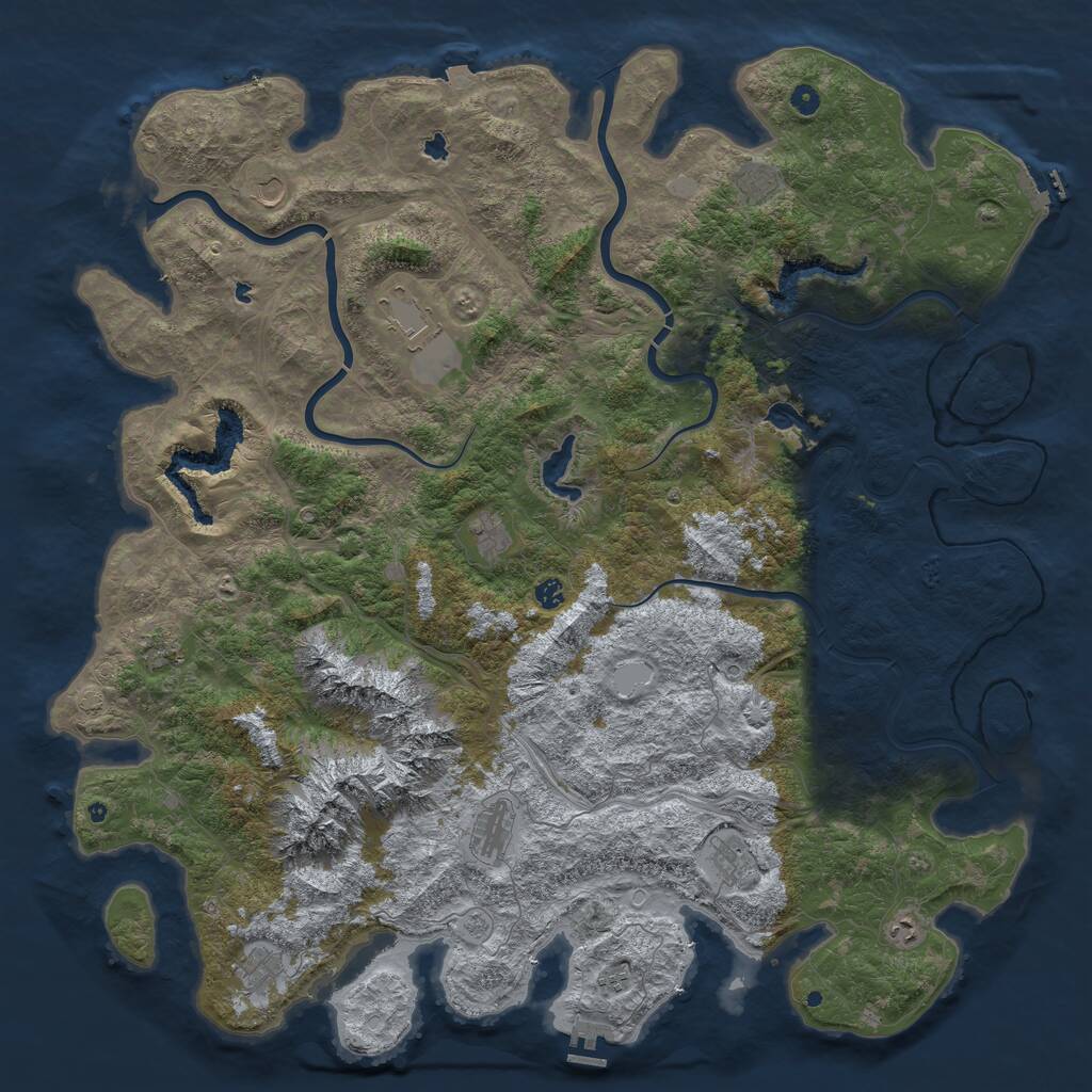 Rust Map: Procedural Map, Size: 5600, Seed: 1779868667, 17 Monuments