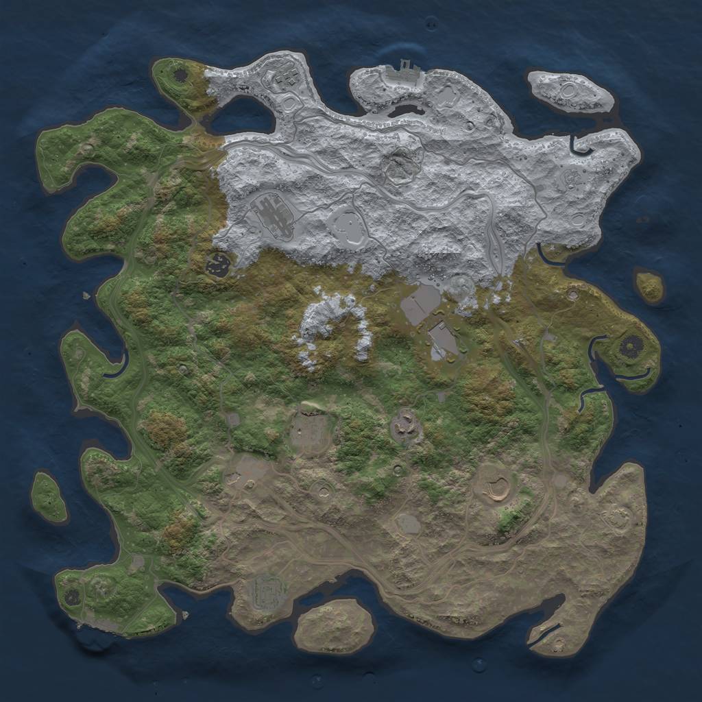 Rust Map: Procedural Map, Size: 4500, Seed: 1700900414, 17 Monuments