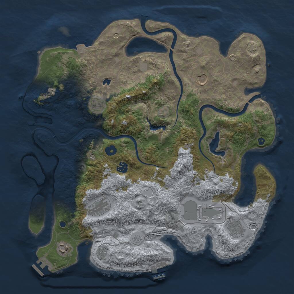 Rust Map: Procedural Map, Size: 4000, Seed: 753186, 14 Monuments