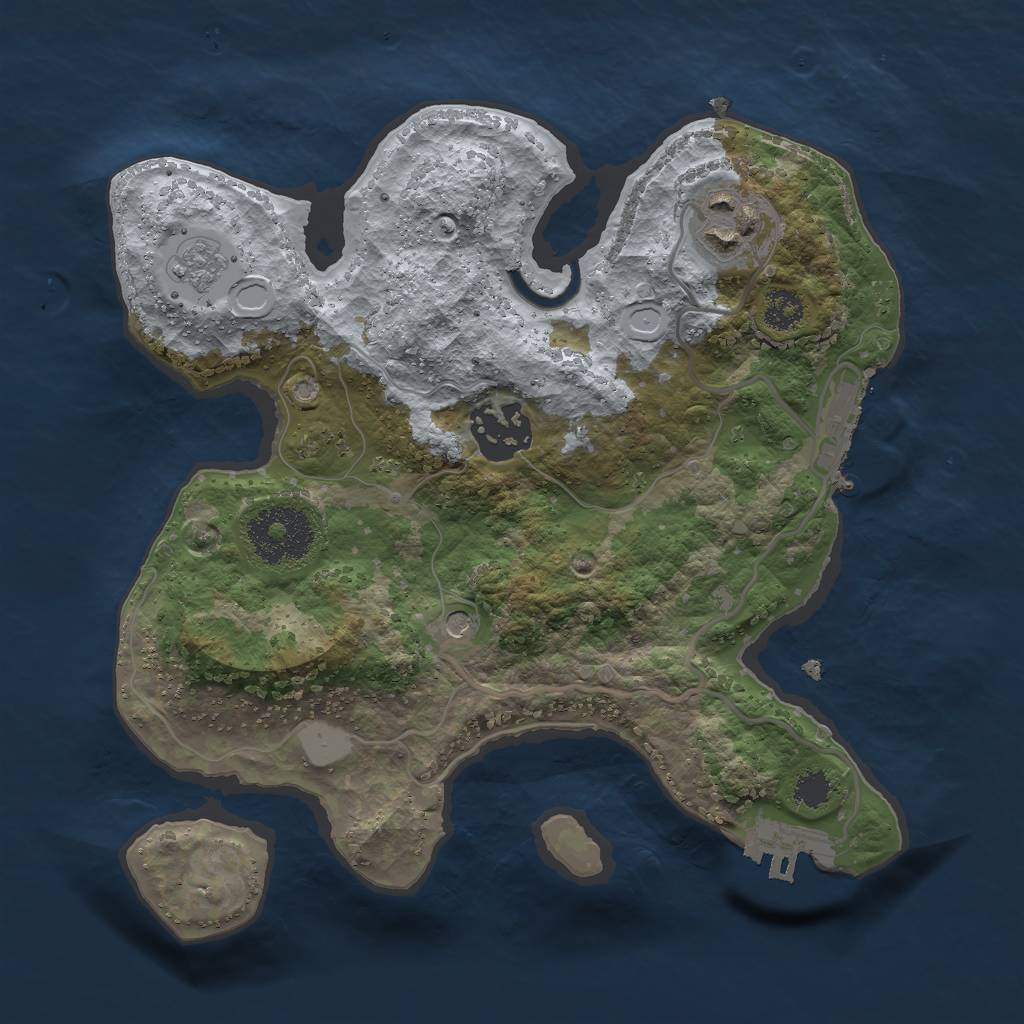 Rust Map: Procedural Map, Size: 2500, Seed: 765050665, 9 Monuments