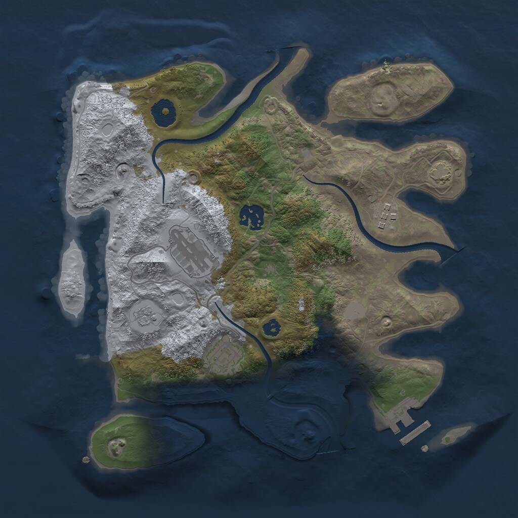 Rust Map: Procedural Map, Size: 3000, Seed: 899531761, 8 Monuments