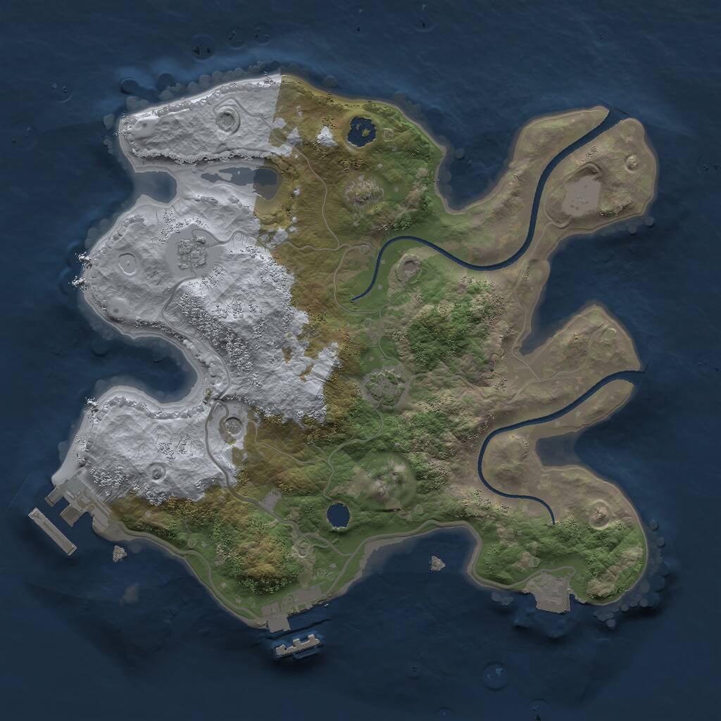 Rust Map: Procedural Map, Size: 2500, Seed: 1427632937, 6 Monuments