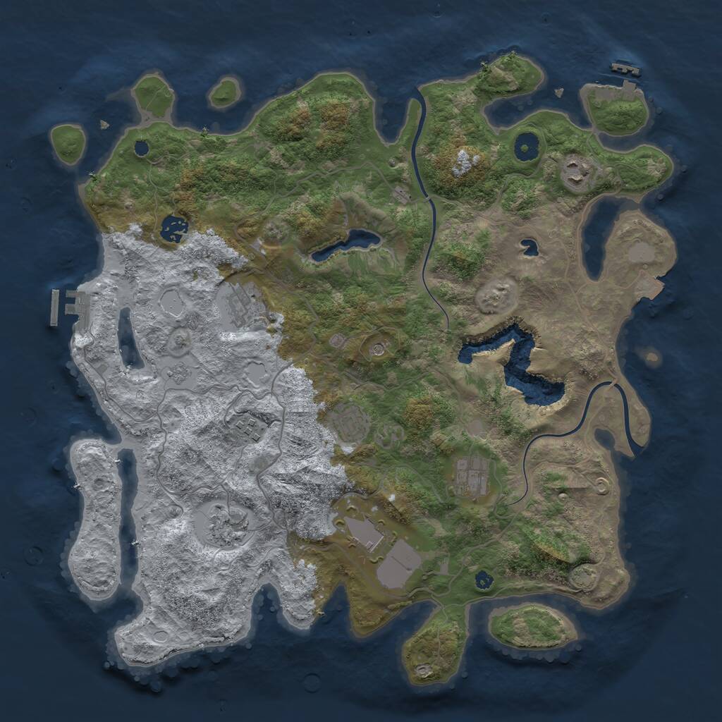 Rust Map: Procedural Map, Size: 4000, Seed: 1660713254, 14 Monuments