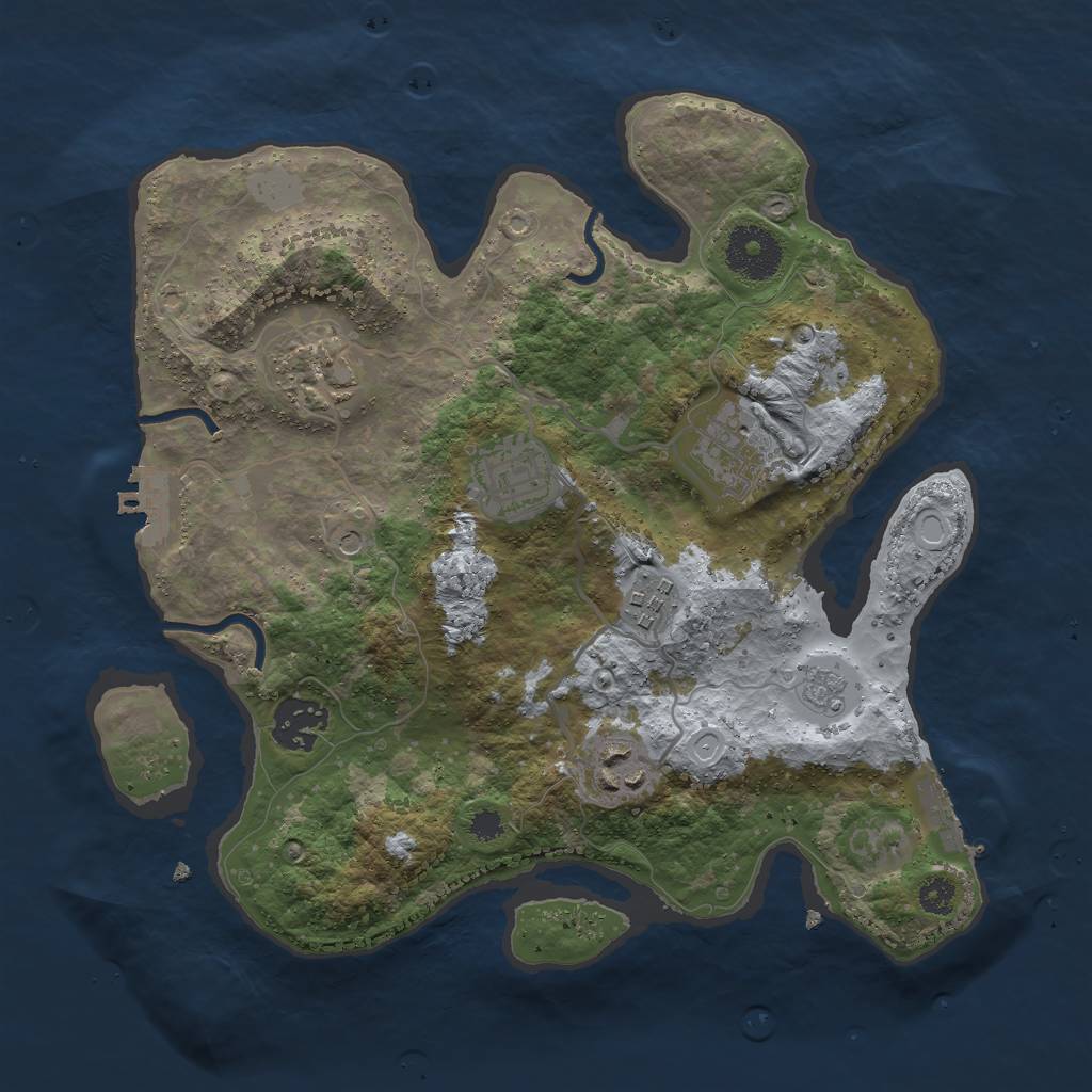 Rust Map: Procedural Map, Size: 3000, Seed: 1583839243, 13 Monuments