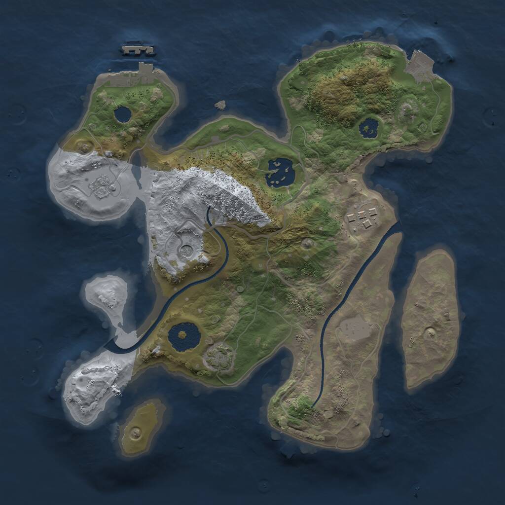 Rust Map: Procedural Map, Size: 2500, Seed: 1179967308, 7 Monuments