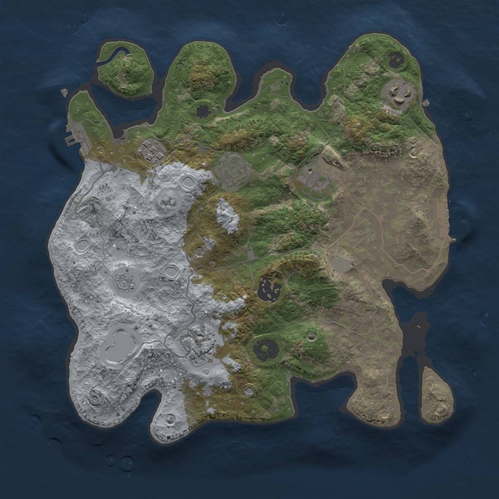 Rust Map: Procedural Map, Size: 3100, Seed: 648846, 13 Monuments
