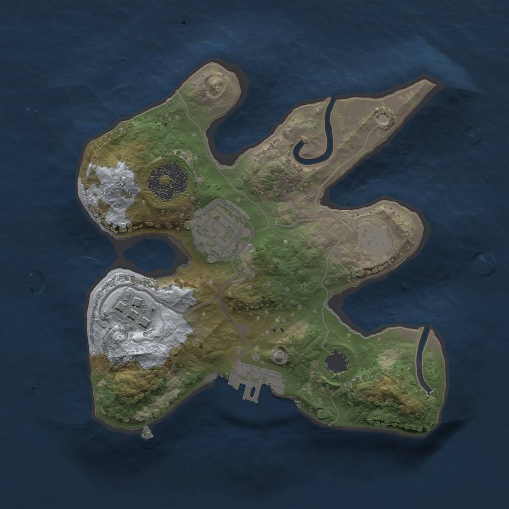 Rust Map: Procedural Map, Size: 2000, Seed: 110864333, 6 Monuments