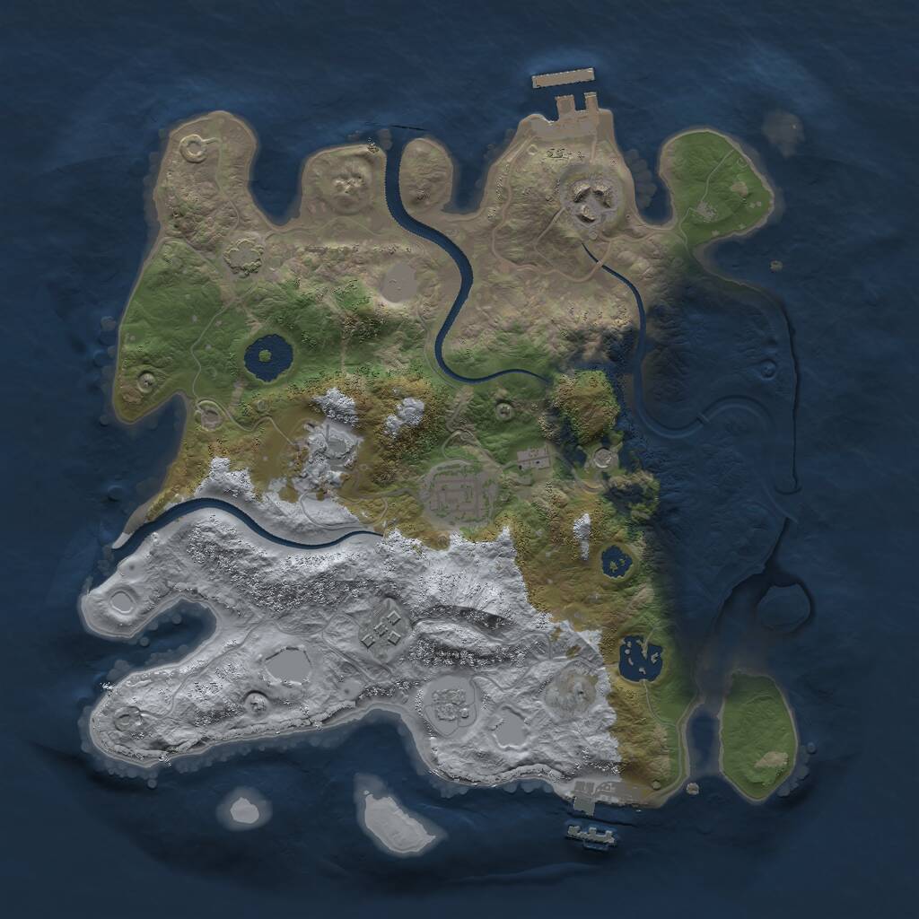 Rust Map: Procedural Map, Size: 3000, Seed: 32395, 11 Monuments