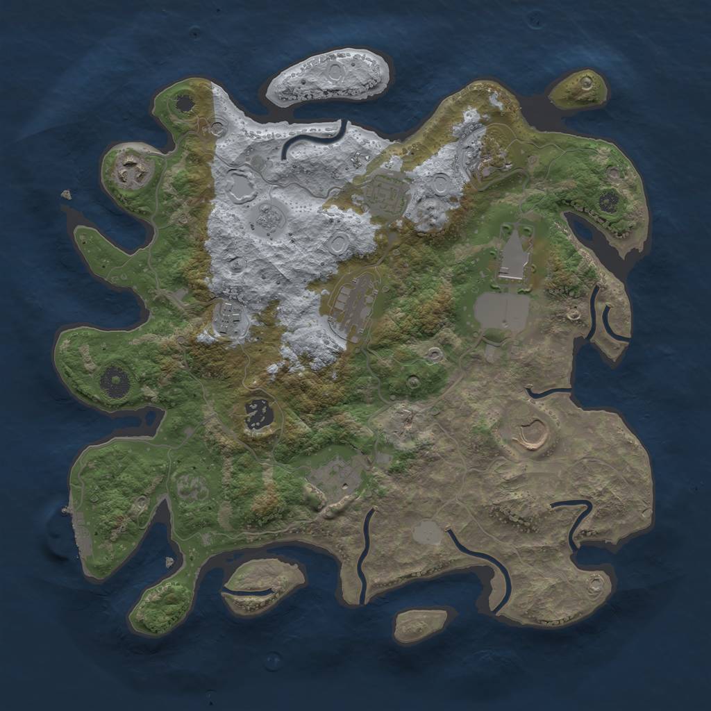 Rust Map: Procedural Map, Size: 3500, Seed: 257567287, 15 Monuments