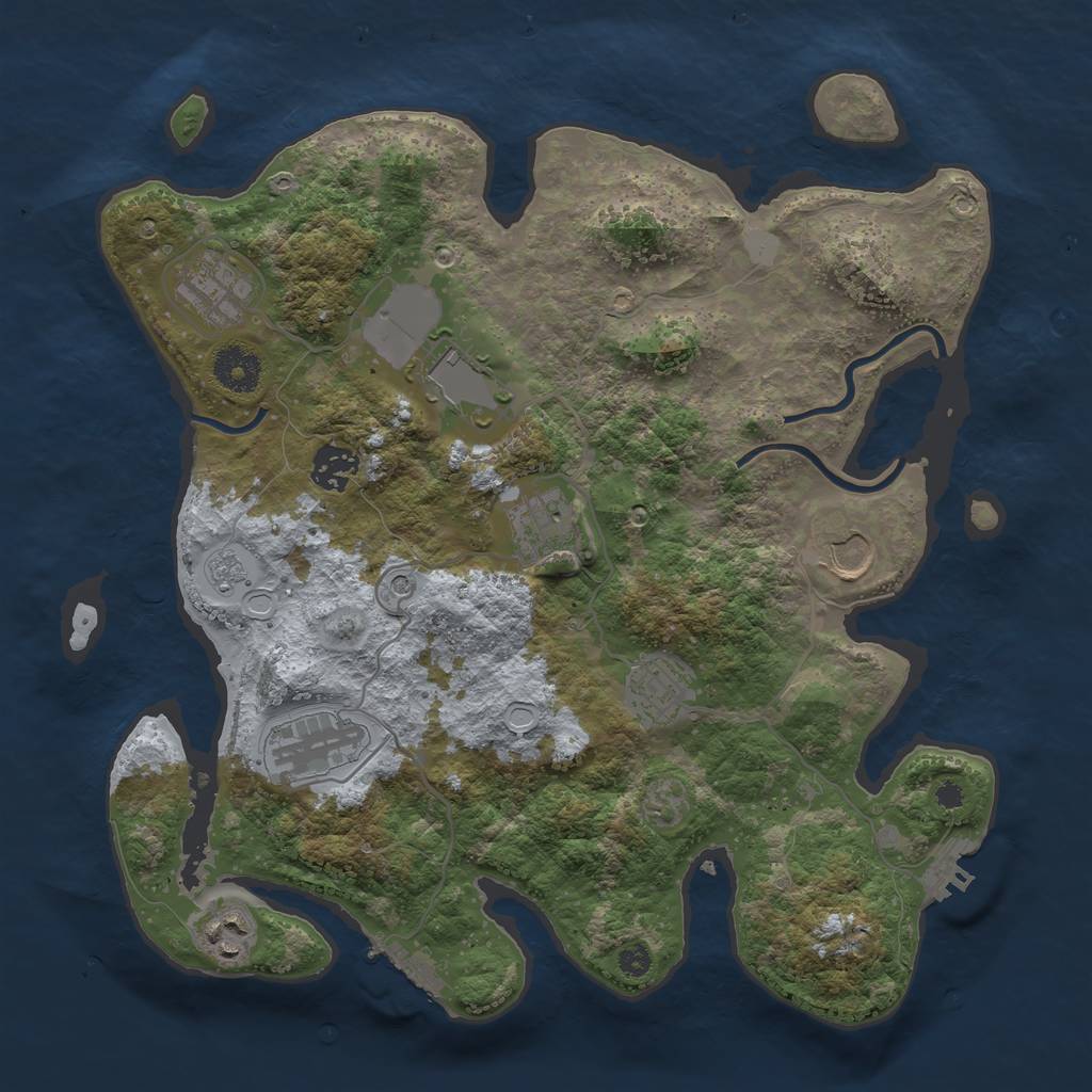 Rust Map: Procedural Map, Size: 3500, Seed: 1404667541, 15 Monuments