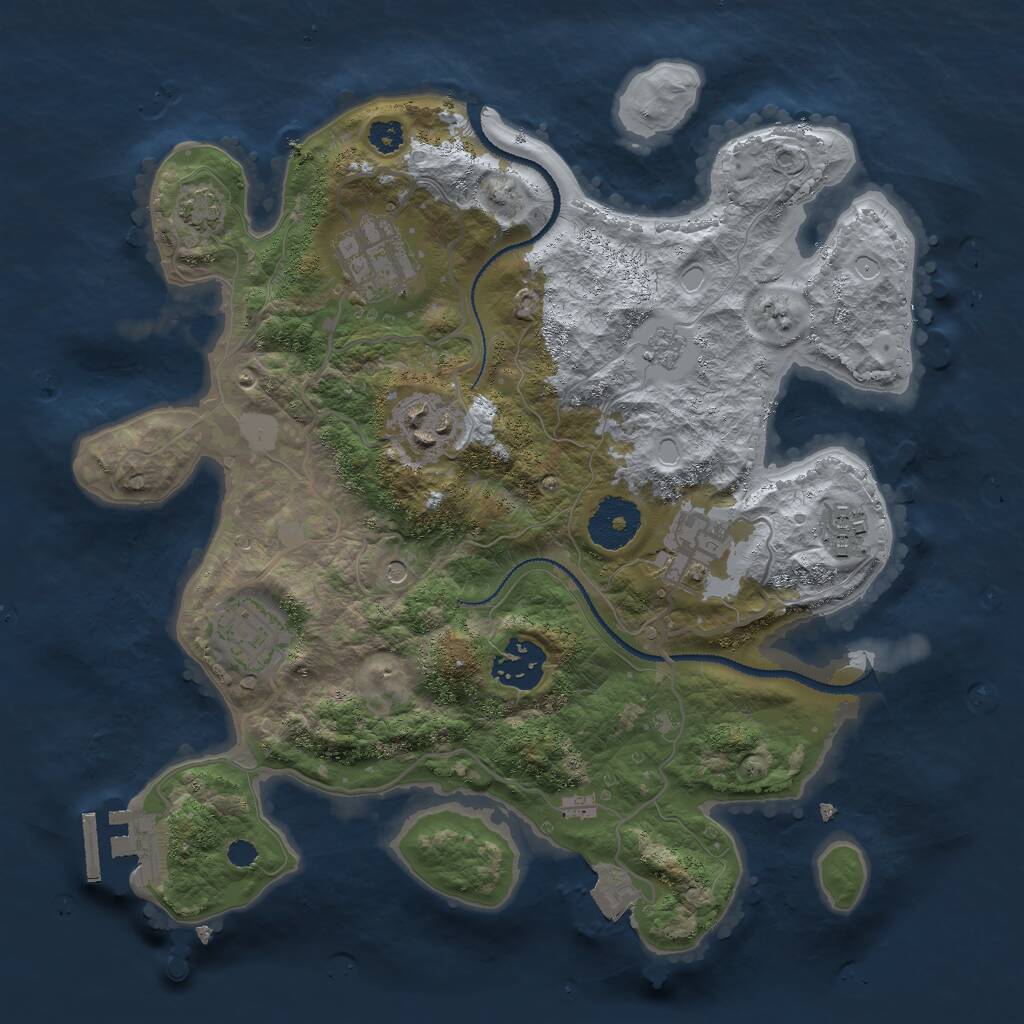 Rust Map: Procedural Map, Size: 3000, Seed: 1655029732, 11 Monuments