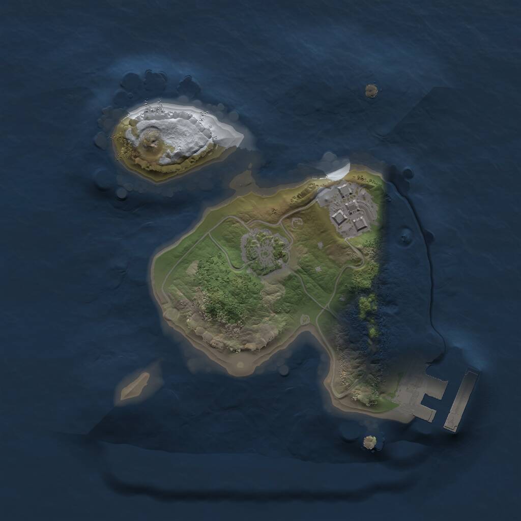 Rust Map: Procedural Map, Size: 1600, Seed: 9833, 4 Monuments