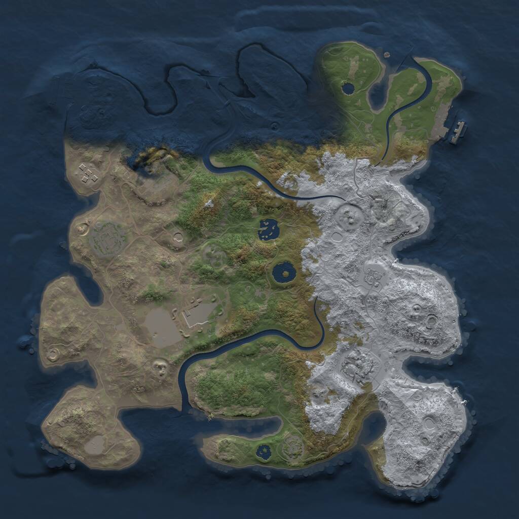 Rust Map: Procedural Map, Size: 3500, Seed: 169521968, 12 Monuments