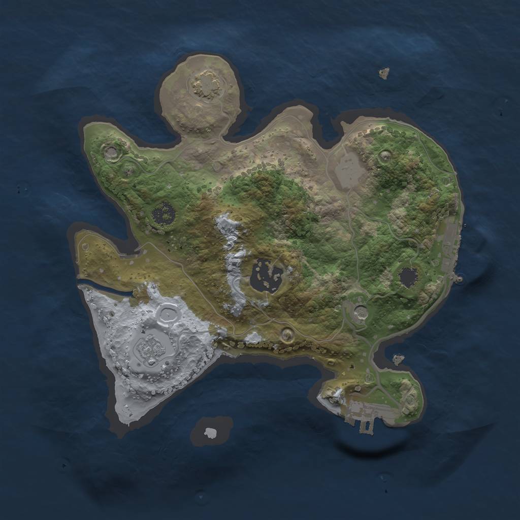 Rust Map: Procedural Map, Size: 2300, Seed: 802368475, 9 Monuments