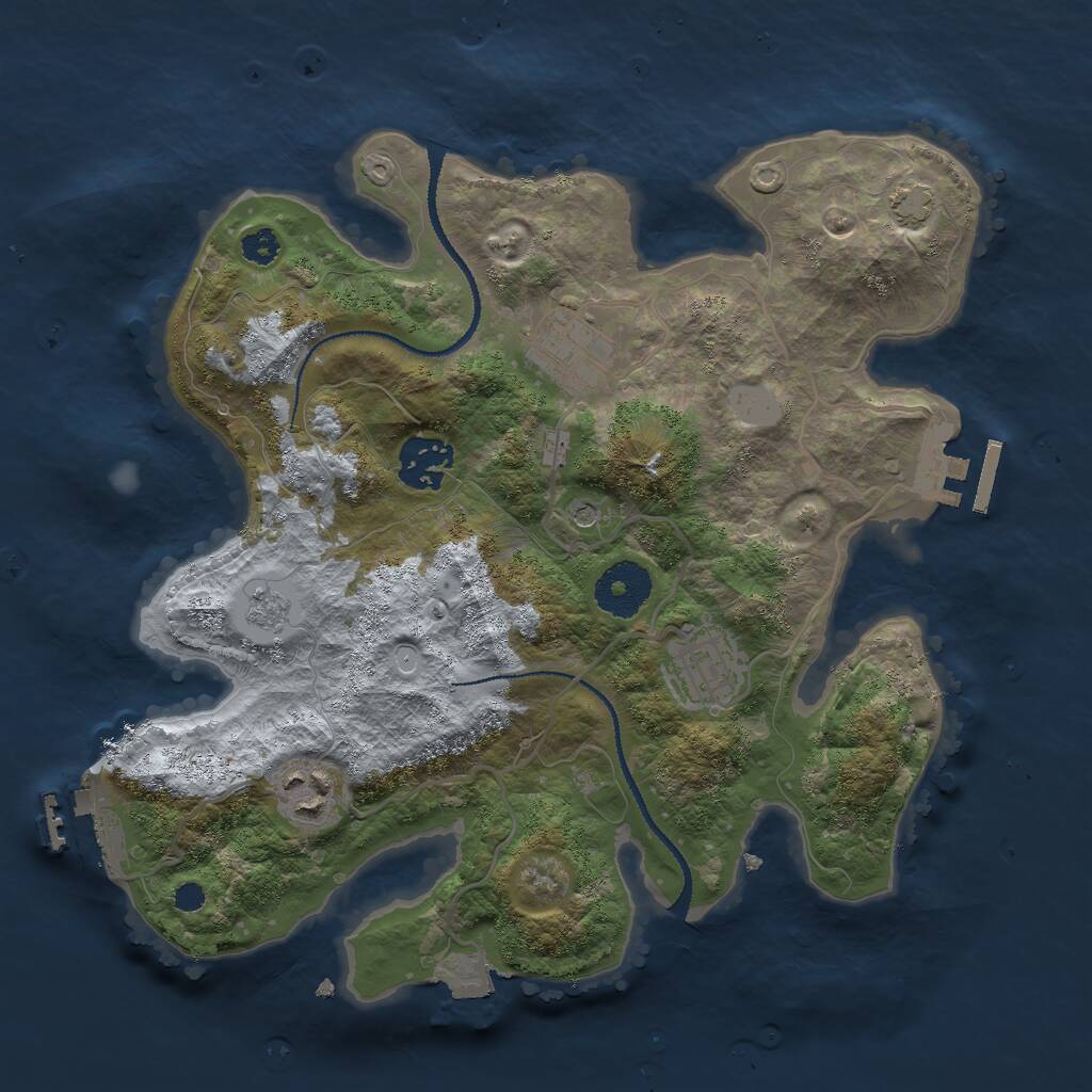 Rust Map: Procedural Map, Size: 3000, Seed: 10845, 10 Monuments