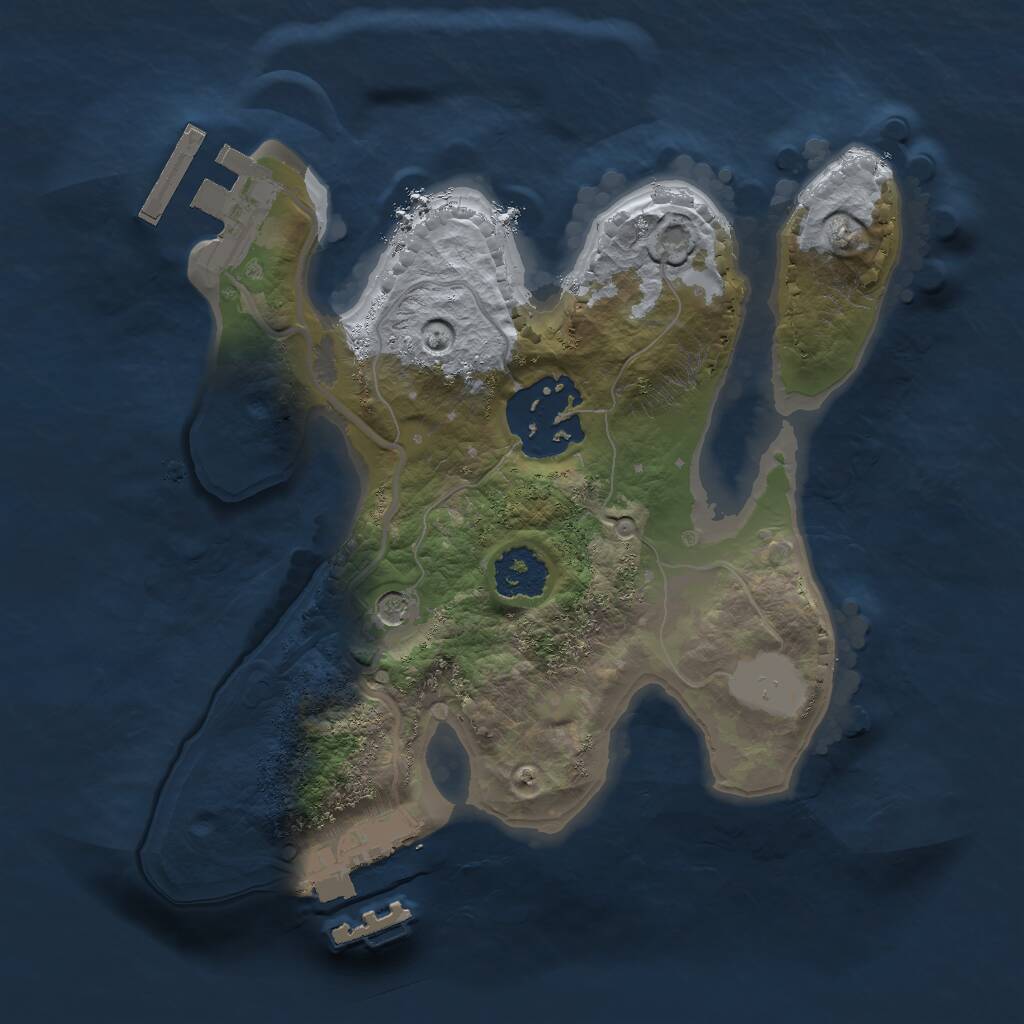 Rust Map: Procedural Map, Size: 1950, Seed: 24976545, 5 Monuments