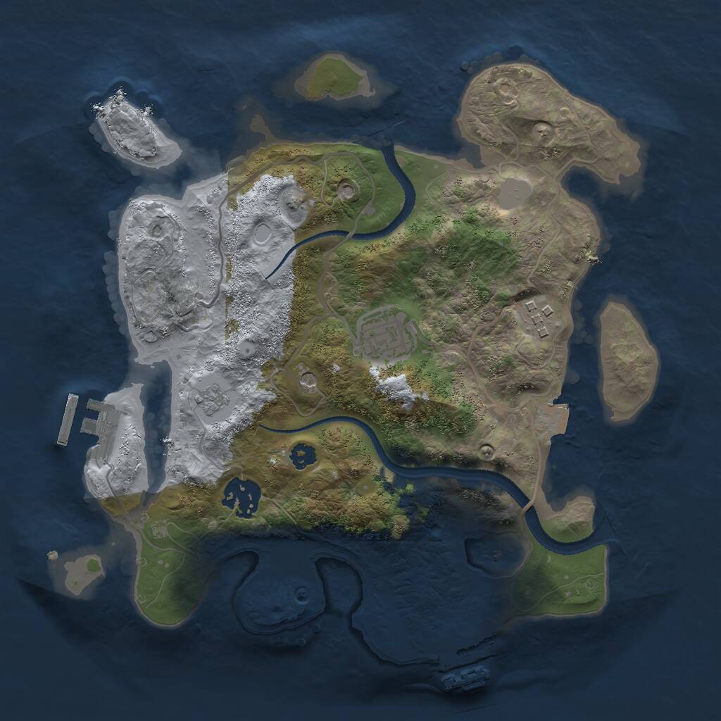 Rust Map: Procedural Map, Size: 2800, Seed: 2000238570, 8 Monuments
