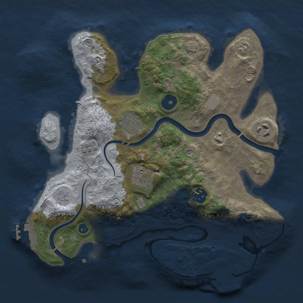 Rust Map: Procedural Map, Size: 3000, Seed: 363610843, 11 Monuments