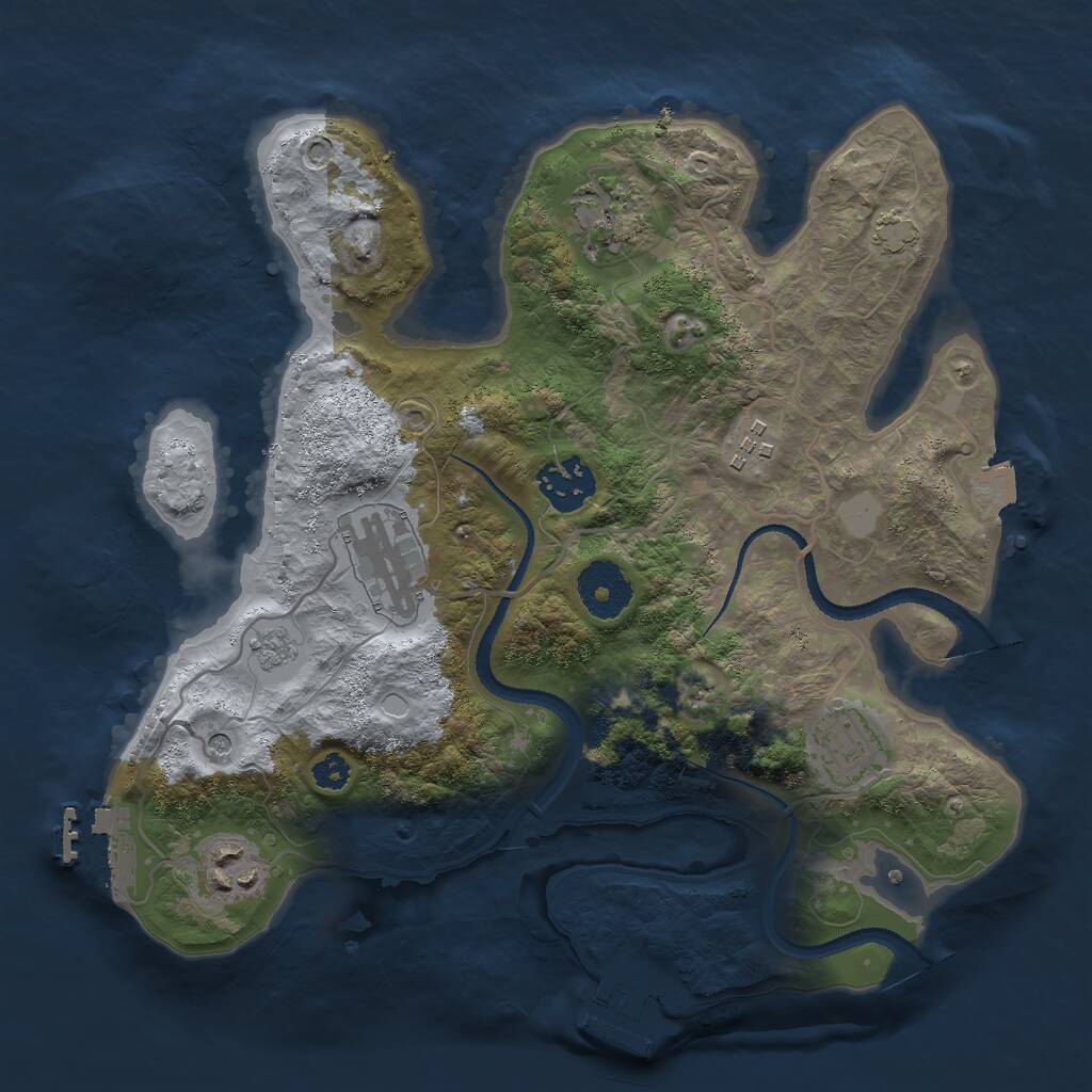 Rust Map: Procedural Map, Size: 3000, Seed: 363610843, 12 Monuments