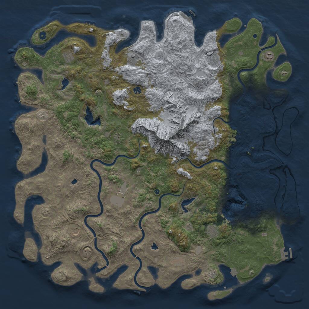 Rust Map: Procedural Map, Size: 6000, Seed: 1252356252, 17 Monuments