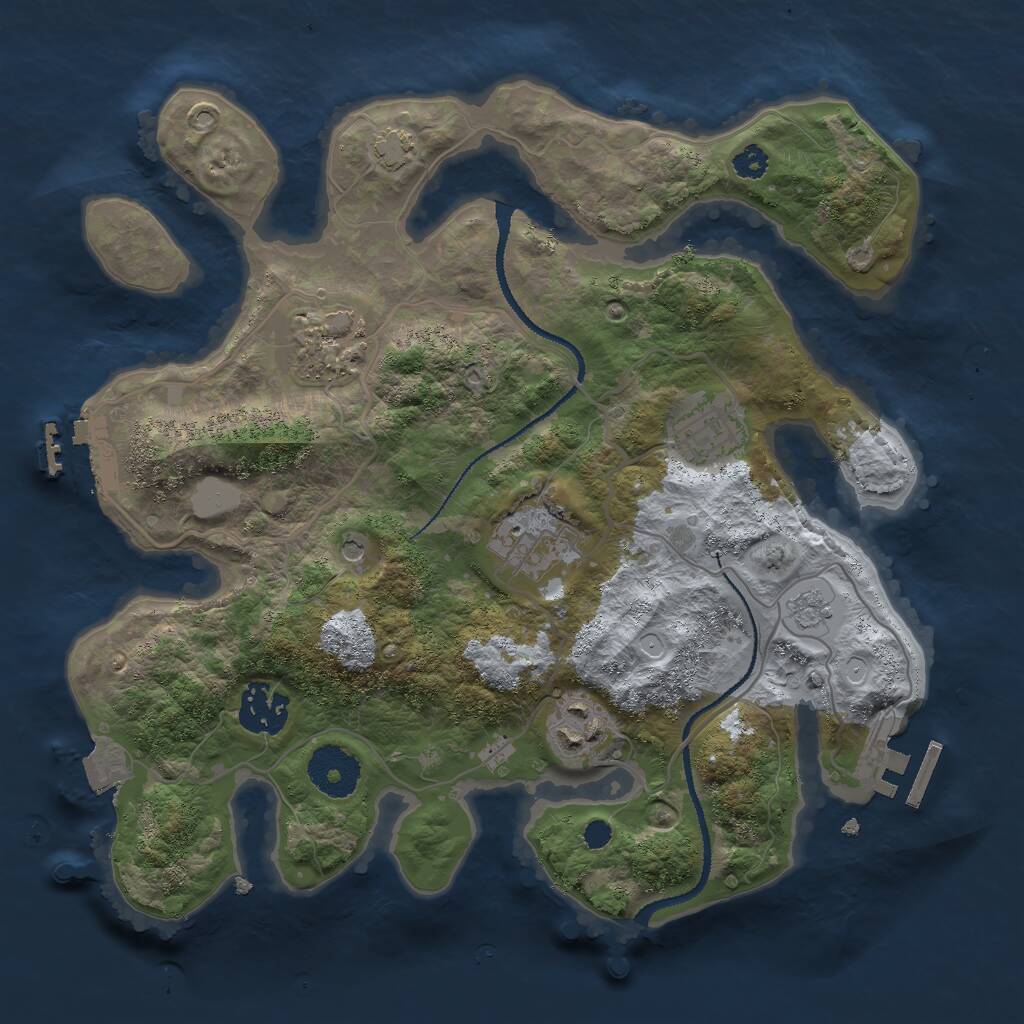 Rust Map: Procedural Map, Size: 3000, Seed: 659752272, 11 Monuments