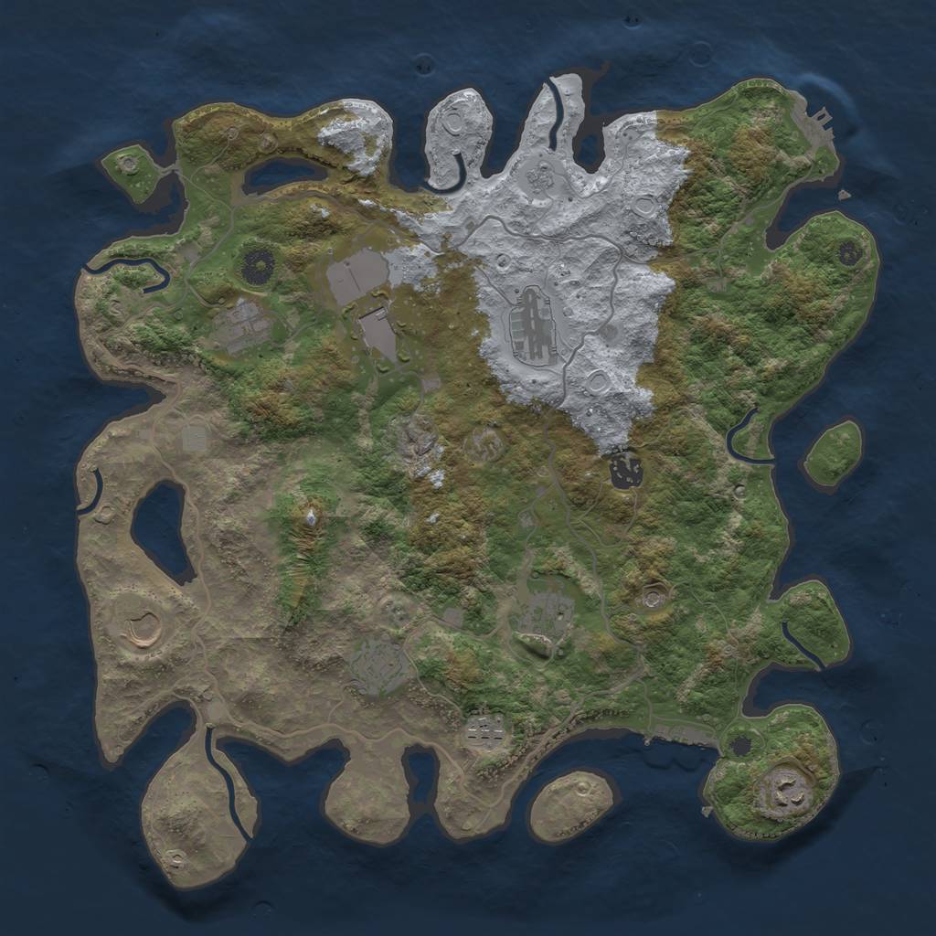 Rust Map: Procedural Map, Size: 4000, Seed: 1143417433, 16 Monuments