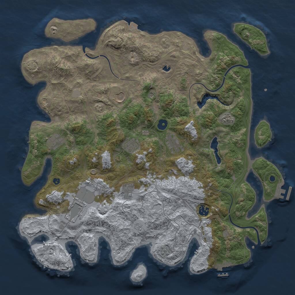 Rust Map: Procedural Map, Size: 4250, Seed: 157865976, 14 Monuments