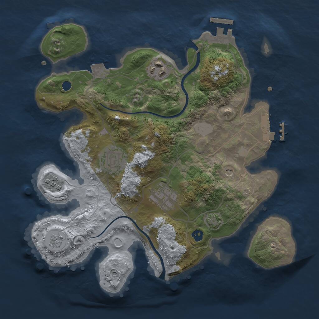 Rust Map: Procedural Map, Size: 2750, Seed: 2413440, 10 Monuments