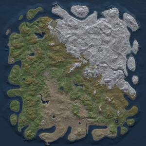 Thumbnail Rust Map: Procedural Map, Size: 6000, Seed: 3250, 17 Monuments