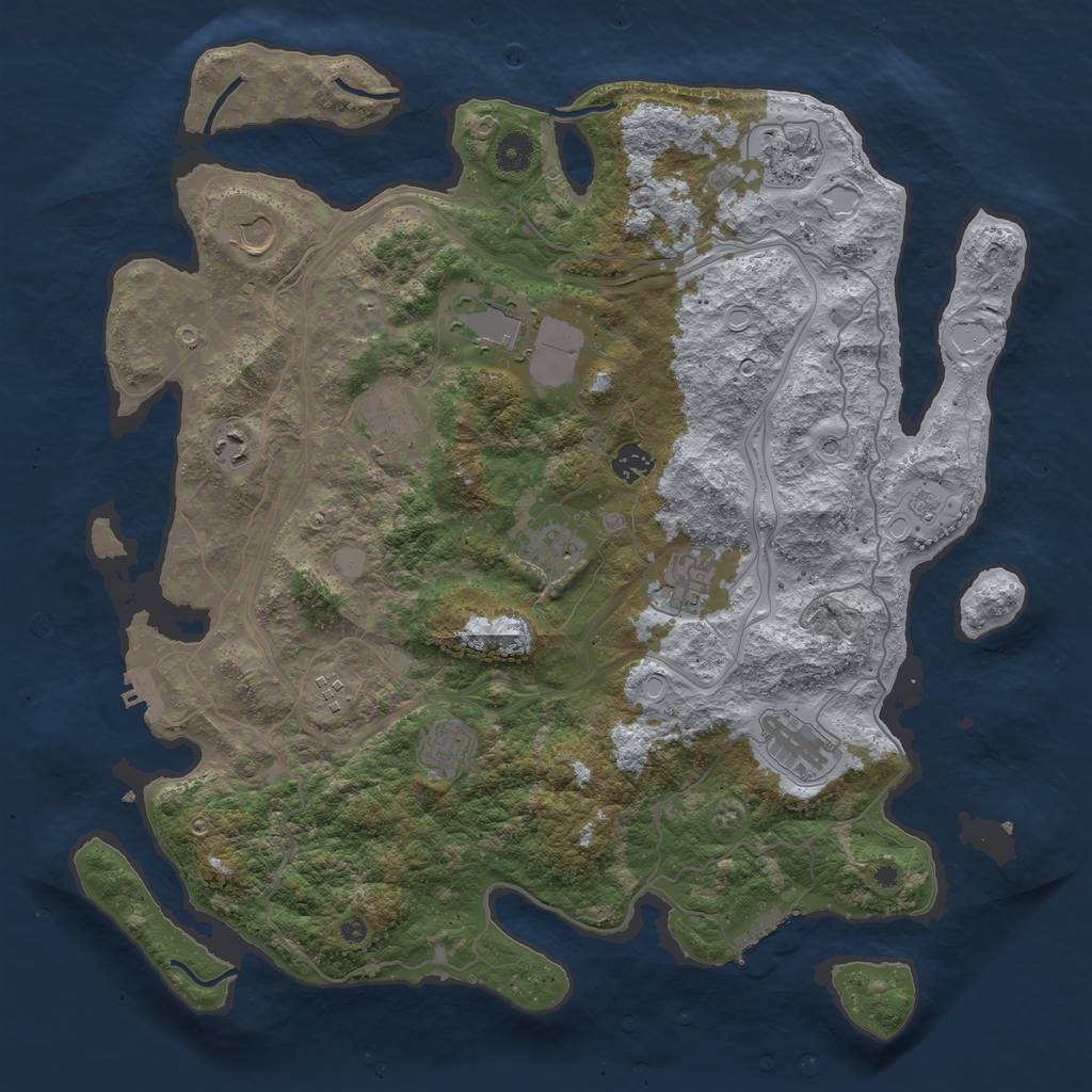 Rust Map: Procedural Map, Size: 4250, Seed: 12023, 18 Monuments