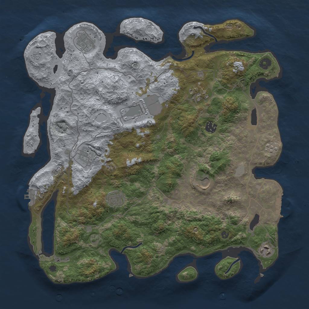 Rust Map: Procedural Map, Size: 4000, Seed: 1665693525, 16 Monuments